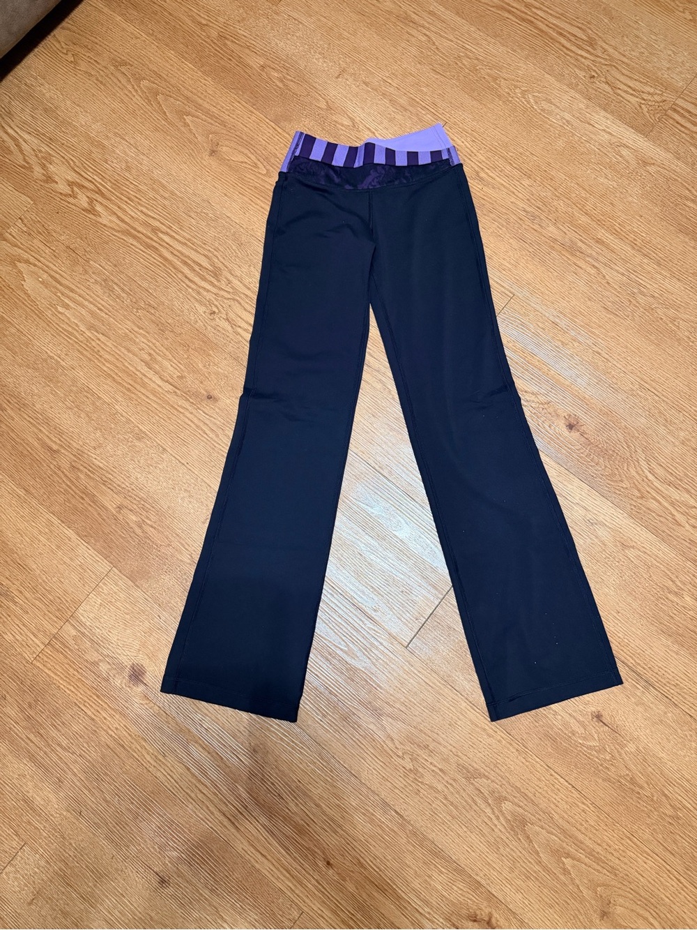 Lululemon Women’s Flare Leggings with Purple Waistband